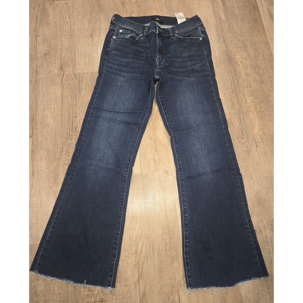 Seven for All Mankind brand bootcut jeans with a distressed, raw hem Size 28 - Picture 1 of 5